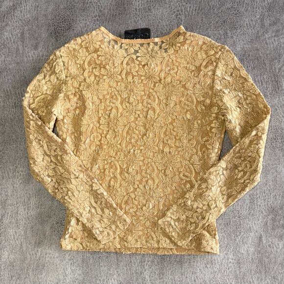 Vintage Lace Chorusline Long Sleeve Womens Top - Picture 4 of 5